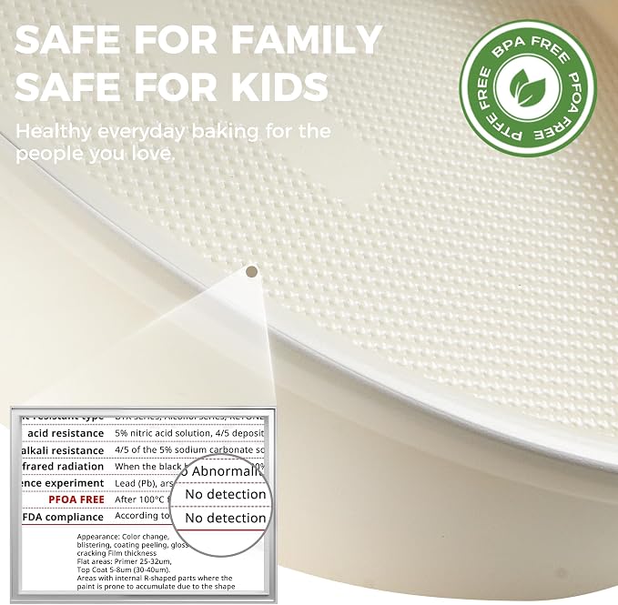 Ceramic Nonstick 9” Round Cake Pans, Heavy-Duty Aluminized Steel | Non-Toxic 9 Inch Round Cake with Diamond Texture, Cake Pans 9 Inch Round for Baking Cheesecake, Cream, 2-Pack - Image 2