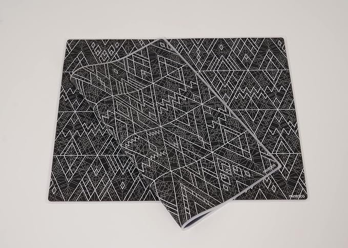 Mintrico placemat for Dining Table Set of 2 Silicone Heat Resistant Non Slip (Charcoal) - Image 3