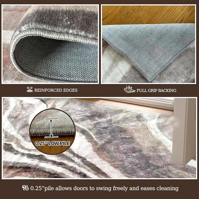 2x3 Washable Doormat, Non-Slip Rug for Front Door, Bathroom & Kitchen - Low Pile Indoor/Outdoor Mat with Rubber Backing, Modern House Design - Image 6