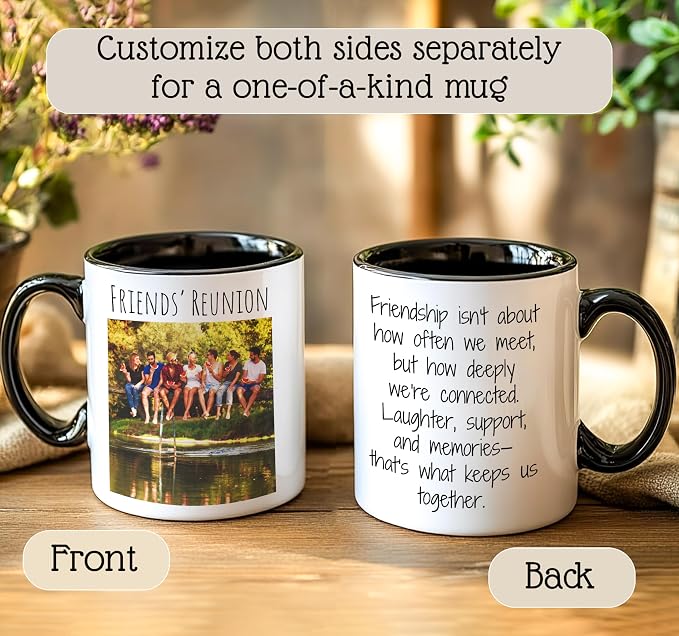 Personalized Coffee Mug | Custom Photo Text or Logo Ceramic Mug | Customized 11 Oz Tea Cup – Unique Gift for Men & Women | Taza Personalizadas Design with Picture and Words | White – Black - Image 4