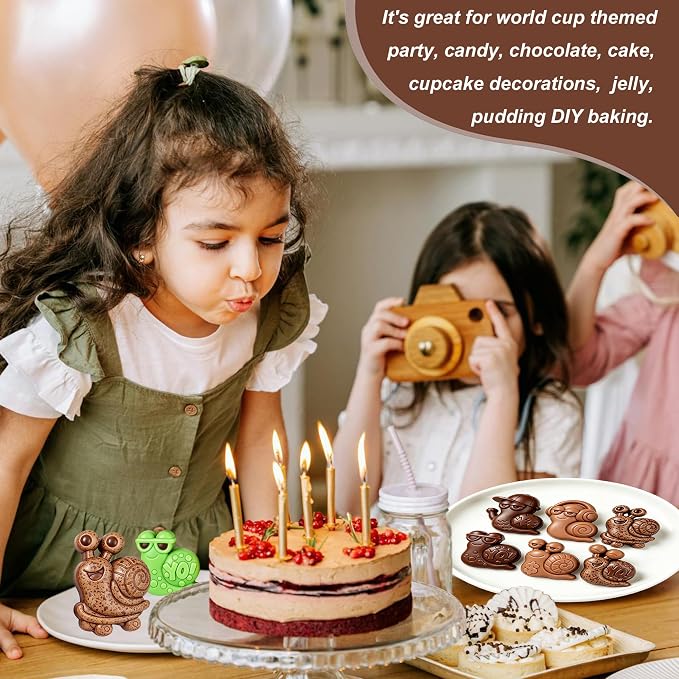 2 Pack Snail Silicone Molds 6 Cavity 3D Cartoon Snail Themed Baking Mould Tray for Animal-Themed Party Chocolate Cake Topper Jello Ice Cube Dessert Mousse Pastry Handmade Soap Crayons - Image 7