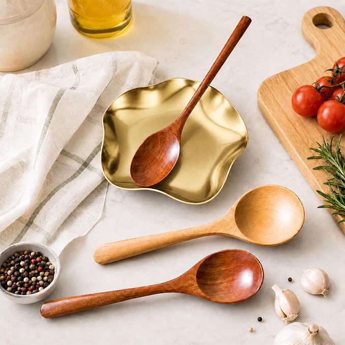 VanlonPro Stainless Steel Spoon Rest, Spatula Ladle Holder, Stainless Steel Utensil Spoon Rest Holder, Brushed Finish, Dishwasher Safe 5.9 Inch (Flower Gold 1PC) - Image 5