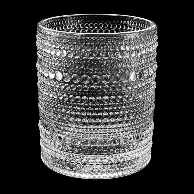 ZOOFOX Set of 6 Romantic Water Glasses, 12 oz Hobnail Glasses Tumbler, Clear Embossed Vintage Glassware Set for Beer, Cocktail, Soda, Beverages - Image 4