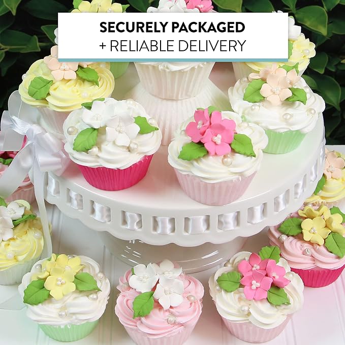Global Sugar Art 24-Count Mini Pink Edible Flowers Cake Decorations | Small pink sugar flowers for cake decorating, mini edible flowers cake decorations, edible flower decorations, sugar leaves - Image 4