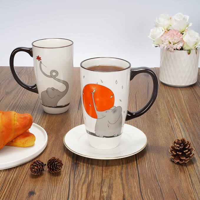Ceramic Coffee Mug Porcelain Novelty Elephant Mug for Animal Lover 20 oz Large Tea Mug Birthday Gifts for Women Men Mom Dad Kid Teacher Friend Give for Christmas Housewarming Holiday White - Image 6