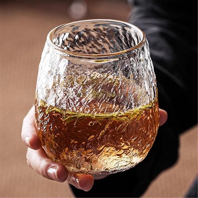 drinking glassware 10Oz Stemless Textured Borosilicate Glass Water Cups - Image 4