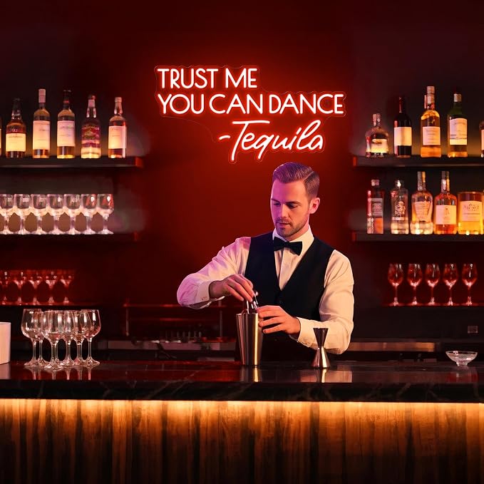 Kavaas Trust Me You Can Dance - Tequila Neon Sign, Neon Bar Signs for Home Bar Decor, Man Cave Pub Party - Best Gifts for Tequila Lover, Husband, Father, Birthday, Christmas - Image 4