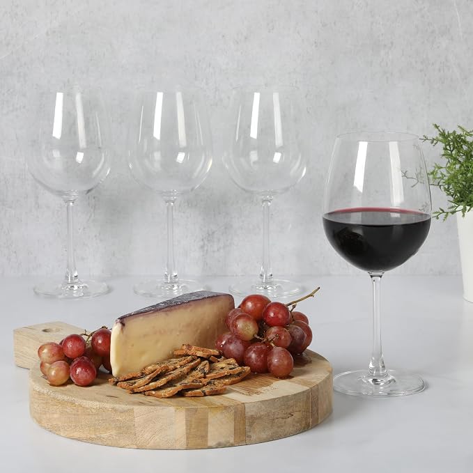 Martha Stewart Vivica 4-Pack Red Wine Glass Set, 20 oz – Elegant Stemmed Wine Glasses for Red Wine, Durable Clear Glassware for Dining, Entertaining, or Everyday Use - Image 2