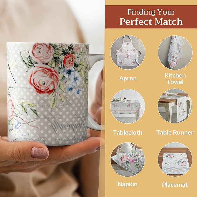 Maison d' Hermine Coffee Mug with Handles Tea Cups (12 Ounce, Pack of 2) | Fine Bone China Coffee Mugs for Hot Beverages Cappuccino Latte Home Restaurant Hotel Spring Summer -Champ De Mars - Image 6