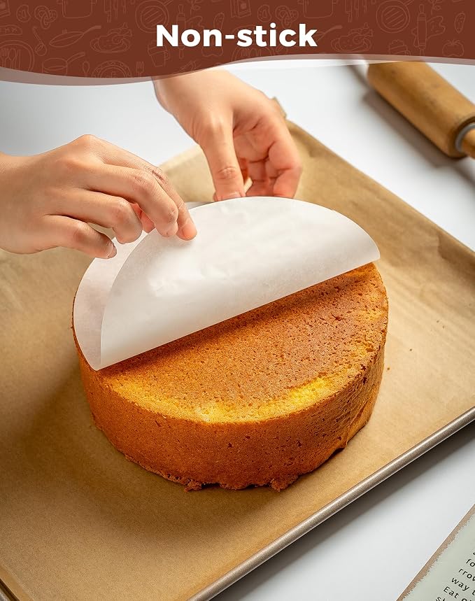 9 Inches Round Parchment Paper, 120Pcs Non-Stick Parchment Paper Circles Rounds for Springform Cake Pan, Tortilla Press, Toaster Oven, Microwave - Image 5