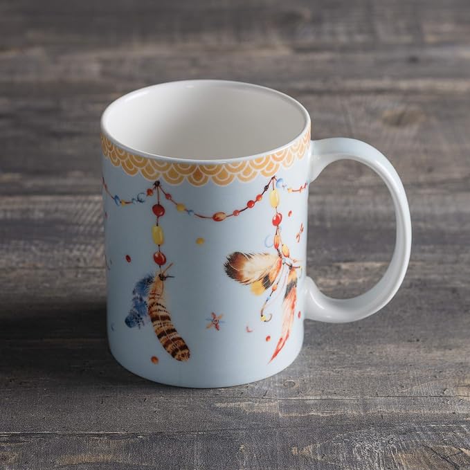 Maison d' Hermine Coffee Mug with Handles Tea Cups (12 Ounce, Pack of 1) | Fine Bone China Coffee Mugs for Hot Beverages Cappuccino Latte Home Restaurant Hotel Spring Summer -Ibiza - Blue - Festival - Image 7