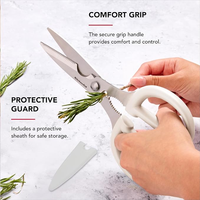 KitchenAid Multipurpose Shear Set, Versatile Scissors with Nutcracker, Bottle Opener, Ergonomic Handles with Protective Blade Covers, 2-Piece - Image 5