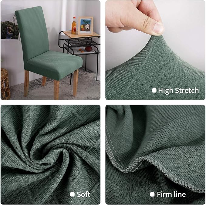 Fuloon 4 Pack Super Fit Stretch Removable Washable Short Dining Chair Protector Cover Seat Slipcover for Hotel, Dining Room, Ceremony, Banquet Wedding Party - Image 5
