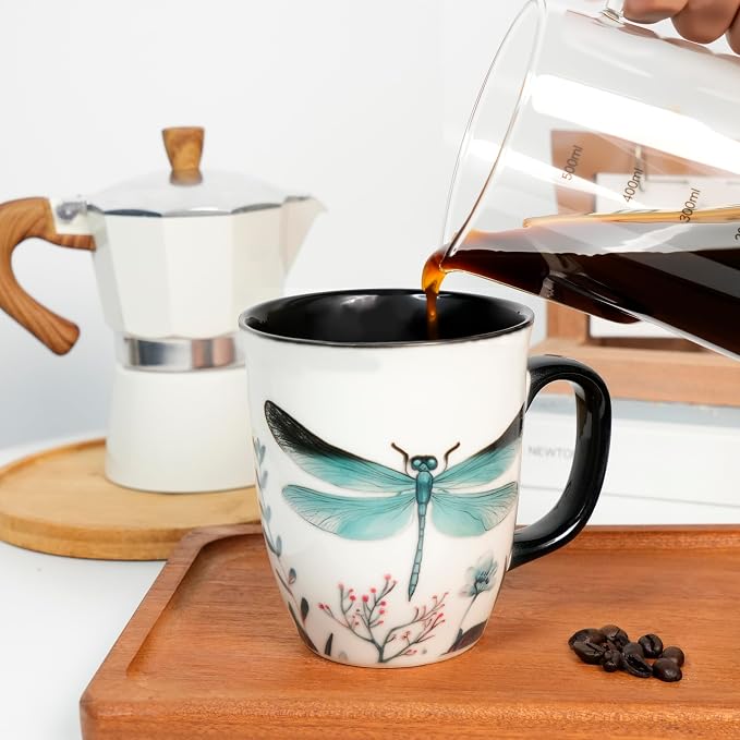 16 oz Dragonfly Mug - Color Changing Ceramic Coffee Cup - Ideal Gift for Women Dragonfly Gifts for Women - Image 2