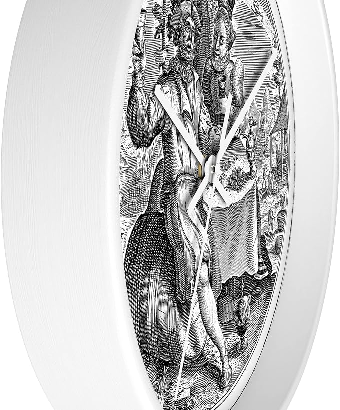 Mozingo ~ Wine Clock for Kitchen Bar Wall It's Wine O'clock Silent Time Gift Home Decor Made In USA, 10" (Hour Marks - None, Clock Frame Color - White, Wine Theme #02) - Image 2