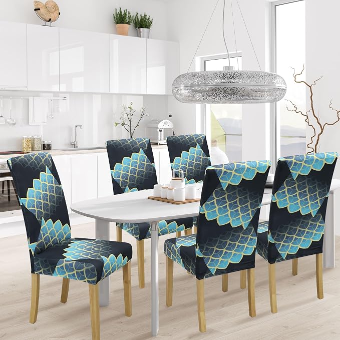 Dining Chair Covers, Stretch Seat Covers, Washable Furniture Protector | 4 Pack, Washable, Stretch Fit, Soft, Non Slip, Dining Chair Covers, Seat Protector, Furniture Cover,Easy Clean - Image 2