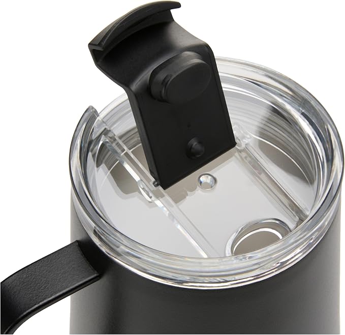 Simple Modern Voyager Signature Mug | Travel Coffee Tumbler with 360° Lid and Handle | Ceramic-Lined Insulated Stainless Steel Iced Cold Brew Cup | 12oz, Midnight Black - Image 2