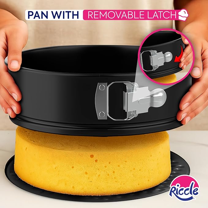 148PCs Cake Pan Set for Baking, 3 Non-Stick Springform Pan Set (4, 7, 9 Inches), Cake Decorating Kit, Piping Bags and Tips Set, Cake Leveler, Multi-functional Leak-Proof CheeseCake Pan (148) - Image 5