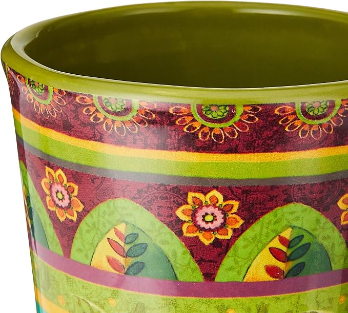 Tunisian Sunset 18 oz. Ceramic Mugs, Set of 4 – Multicolor Boho Coffee & Tea Cups with Bold Folk Art Patterns, Microwave & Dishwasher Safe, Eclectic Kitchen Gift Set for Beverage Lovers (Pack of 3) - Image 3