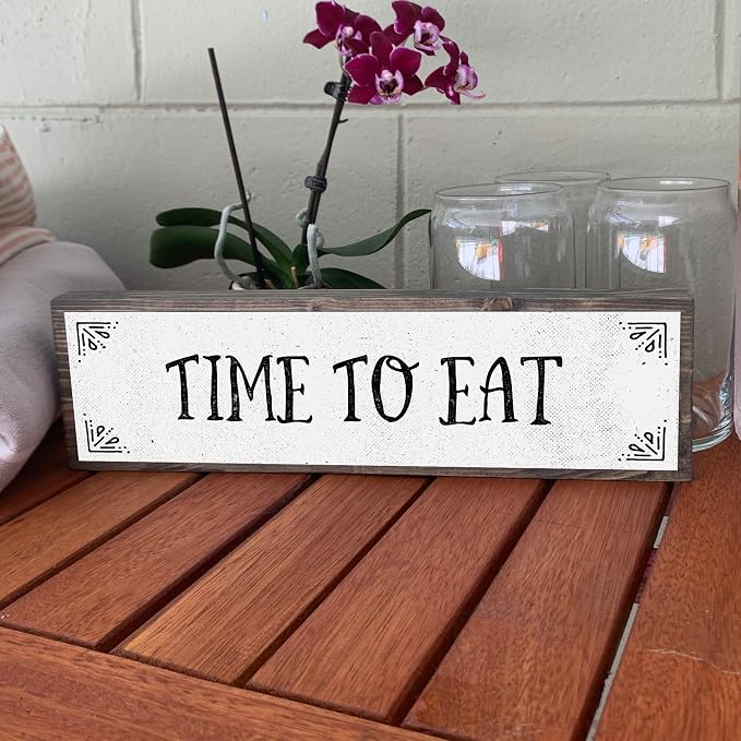 Kitchen Wood Signs (Medium - Wood And Metal, Time To Eat) - Image 9