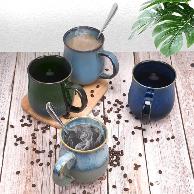 20 Oz Large Ceramic Coffee Mugs with Handle(Starry Blue) | 600ml Handmade Tea Cup for Office and Home, Microwave and Dishwasher Safe, Mug for Hot Cold Drinking - Image 5