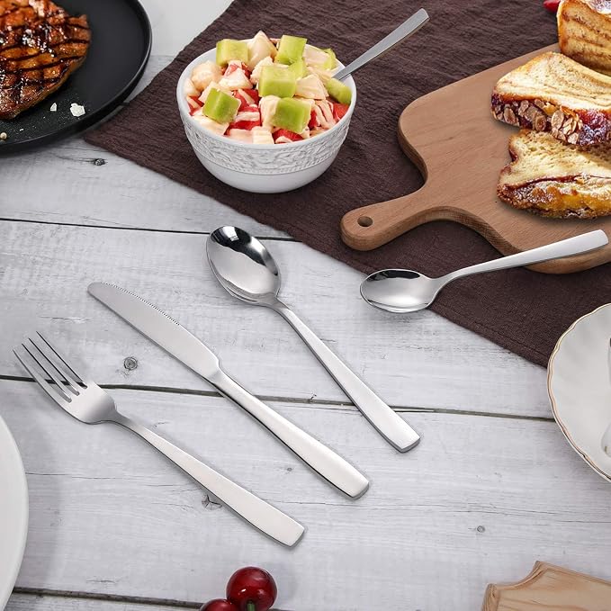 Hiware 72-Piece Silverware Set for 12, Stainless Steel Flatware Cutlery Set For Home Kitchen Restaurant Hotel, Mirror Polished, Dishwasher Safe - Image 6