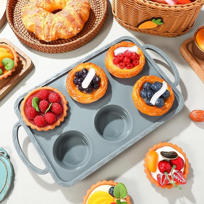 Nonstick Silicone Cake Baking Mold Flexible Muffin Tray for Party Desserts Oven-safe Bakeware with Easy-release Design for Home and Creative Baking