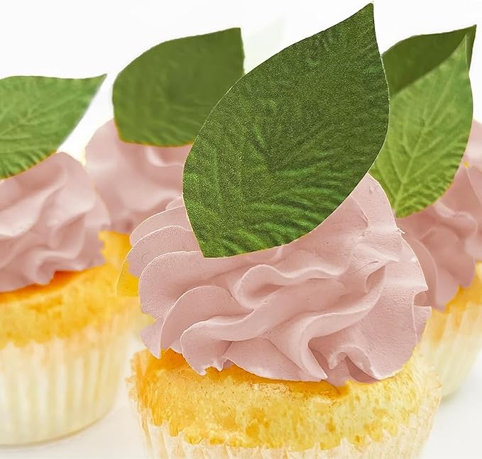 Sugar Robot - Edible Green Leaves for Decoration - Small Size - Edible leaves for cake decorating - Premium Crafted - Made in the USA Cake -Set of 24 (Green Leaves) by SugarRobotInc