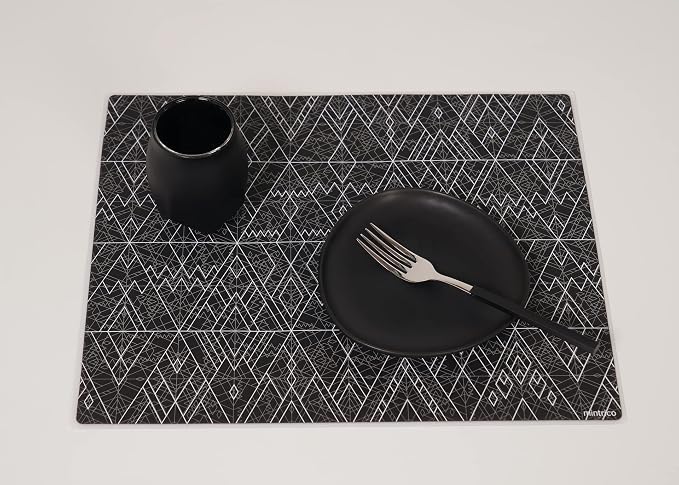 Mintrico placemat for Dining Table Set of 2 Silicone Heat Resistant Non Slip (Charcoal) - Image 5