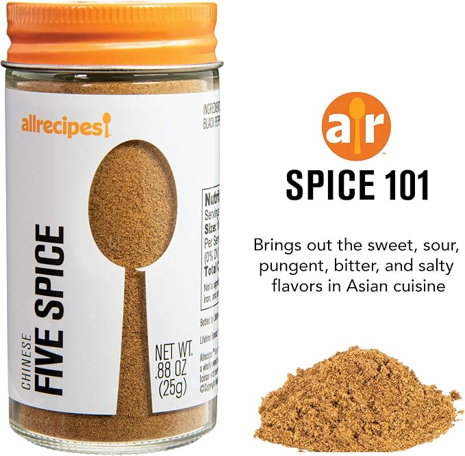 Allrecipes Taste of Asia (Chili Powder, Chinese Five Spice, Ground Ginger) in Glass Jars with Removable Sifter Caps for Sprinkling, Set of 3 - Image 3