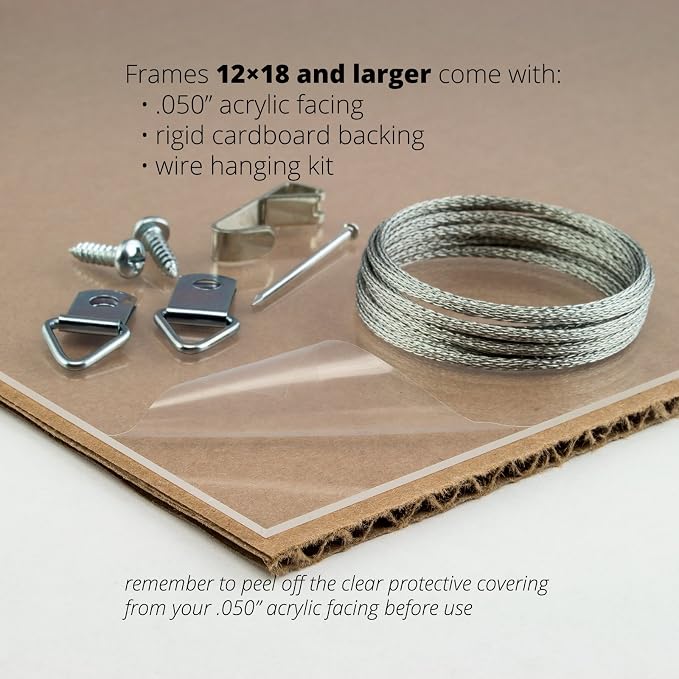 Craig Frames 14x18 Light Walnut Brown Picture Frame for Posters and Photos | Lightweight shatter resistant acrylic facing with a rigid backing board, made in the USA - Image 5