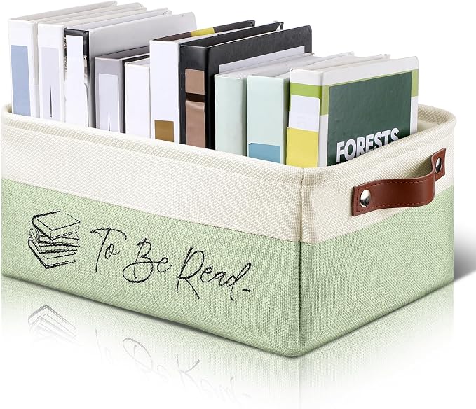Marsui Book Lover Gifts TBR Book Storage Basket to Be Read List Storage Bin Bookish Accessories Bookworm Gift for Club Members Student Teacher Reading Accessories by Marsui