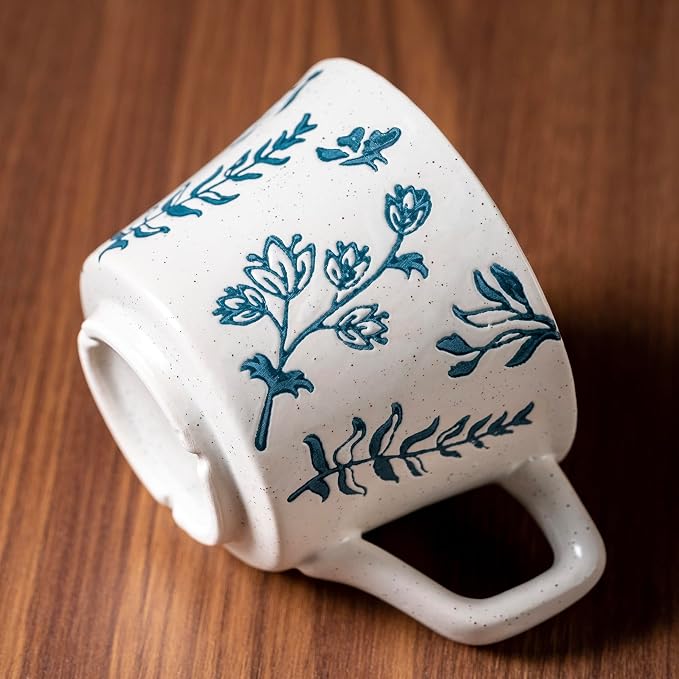 Ceramic Mug 11 oz Unique Luxurious Cup, Mug for Coffee Milk Latte Cappuccino Tea, Office Home Dishwasher Microwave Freezer Safe Stoneware Handmade Minimalist Cup Blue - Image 2