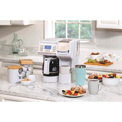 Hamilton Beach FlexBrew Trio 2-Way Coffee Maker, Compatible with K-Cup Pods or Grounds, Combo, Single Serve & Full 12 Cup Coffee Pot, White, Fast Brewing, Removeable Reservoir - Image 9
