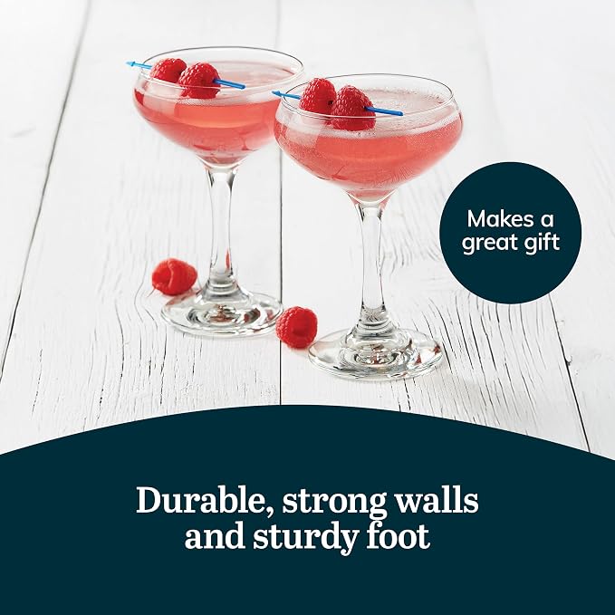 Libbey 3055 Perception Cocktail Coupe Glasses Set of 12, Elegant, Curvaceous Coupe Martini Glasses, 8.5 Oz Stemmed Champagne Coupe for Beverages - Image 5