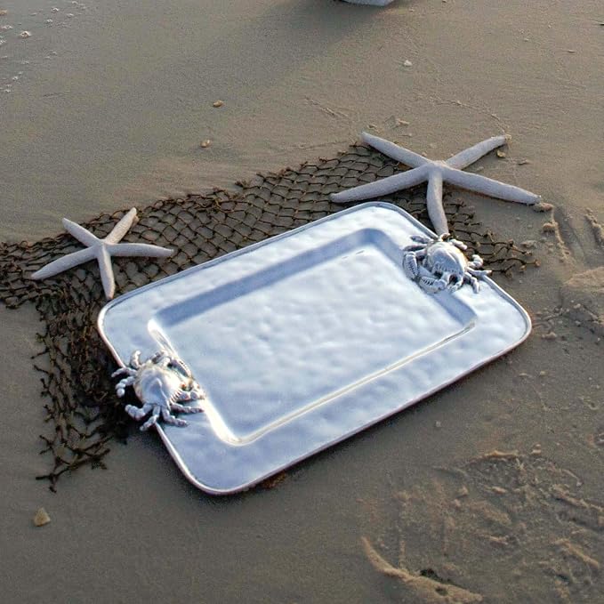 Beatriz Ball 6389 Metallic Ocean Crab Rectangular Serving Platters - Image 3