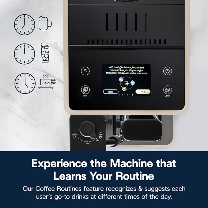De'Longhi Rivelia Automatic Espresso Machine, Grinder, Milk Frother, Beige | #1 Worldwide Espresso Machine Maker, Removable Bean Hoppers, 18 One-Touch Recipes, Milk Frother, 4 Unique Colors - Image 11