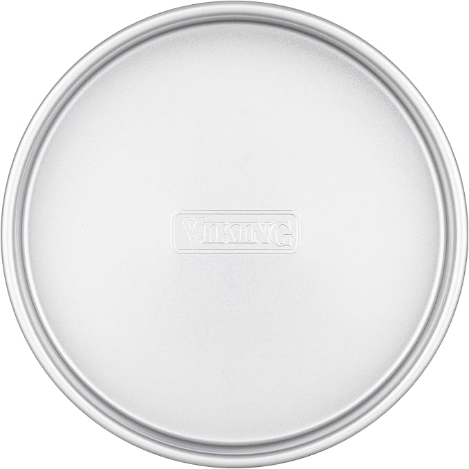 Viking Premium 9-Inch Nonstick Ceramic Round Cake Pan, Made without PFAS, Heavy Gauge Aluminized Steel Baking Pan with Reinforced Iron Frame, Even Heating Bakeware, Oven Safe to 475F, Silver by Unknown