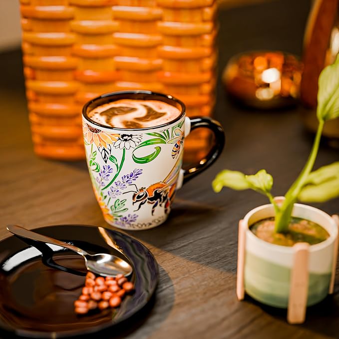 Color Changing Bee Coffee Mug 12oz – Heat Sensitive Ceramic Cup with Floral Reveal – Bee and Sunflower Gifts for Women, Unique Coffee Mugs, Christmas Holiday Gift, Perfect for Coffee, Tea or Cocoa - Image 4