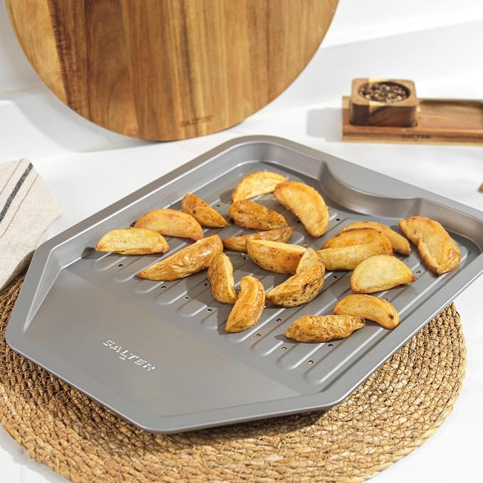 Salter Essentials Chip Tray, Perforated Nonstick Baking Tray | Carbon Steel Construction, PFOA-Free Coating, Dishwasher Safe, Even Heat Distribution, Made In The UK - Image 3