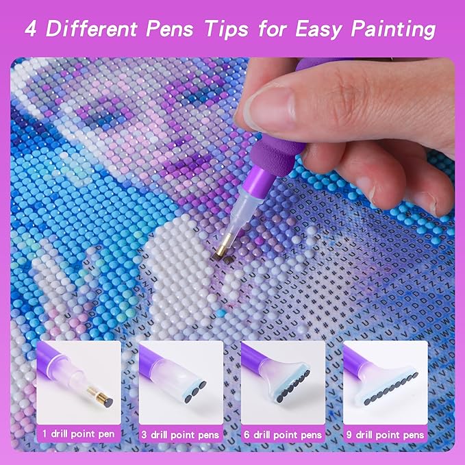 LYMUSUMI Diamond Art Storage Containers 60 Slots Diamond Painting Accessories and Tools Portable Bead Organizer Boxes for Adults（Purple）