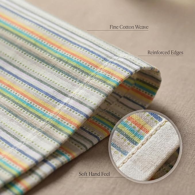 Urban Villa Cloth Napkins Cotton 20x20 (Set of 12) Multi Beige - Image 5
