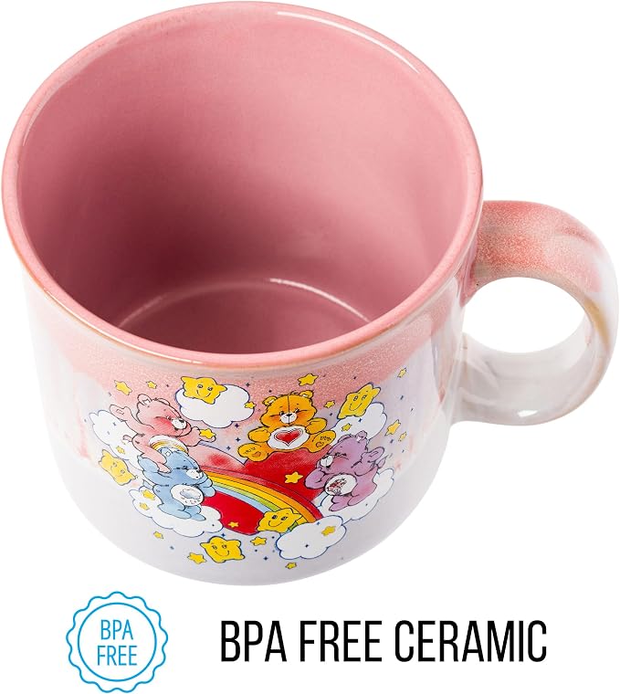 Silver Buffalo Care Bears Rainbow Stars, Reactive Glaze Camper Mug, 20oz | Grumpy and Share Bear, Ceramic, Tenderheart, Cheer, 0.59 Liters - Image 5