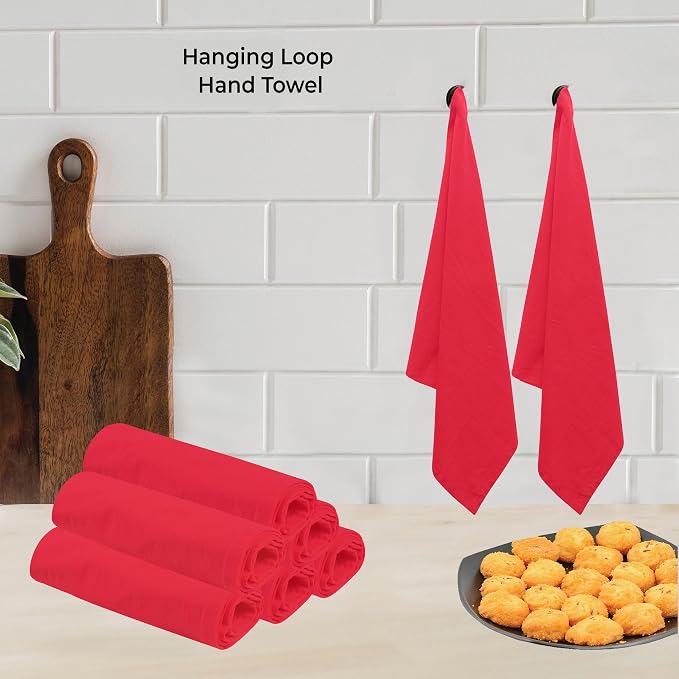 Urban Villa Kitchen Towels Cotton Dish Towels 27”x27” (Set of 12) Red - Image 4