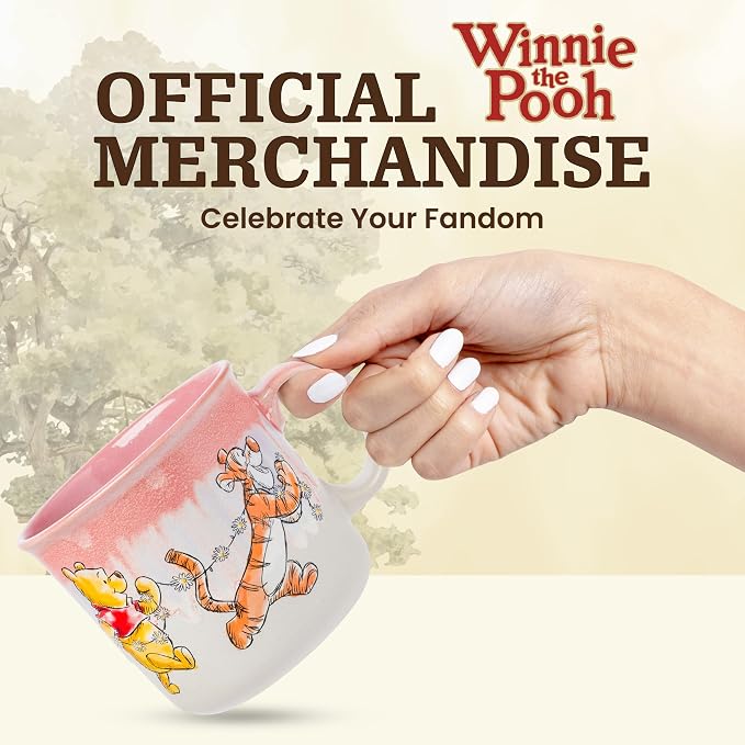 Silver Buffalo Disney Winnie the Pooh, Reactive Glaze Camper Mug, 20oz | Piglet, Tigger, Eeyore, Ceramic, 0.59 Liters - Image 4