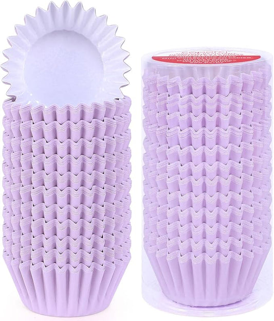 Caperci Heavy Duty Standard Purple Cupcake Liners 150 Counts - Grease-Resistant Paper Muffin Baking Cups, Odorless, No Muffin Pan Needed, Easily Peels (Orchid Bloom) by Caperci