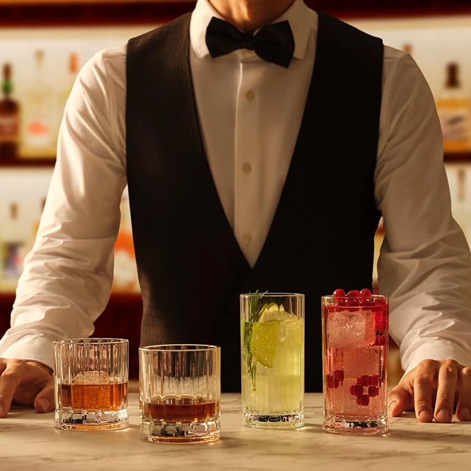 NUDE Whiskey Glasses Set of 4 SOF – 8.5 oz Premium Lead-Free Crystal Old Fashioned Rocks Glasses for Whisky, Scotch, Bourbon & Cocktails – Clear Heavy Base, Dishwasher Safe Luxury Gift Set - Image 4