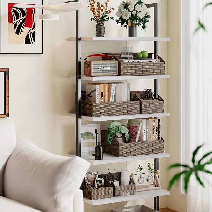 Pantry Baskets for Organizing, Wicker Basket Shelf Storage | Handwoven Pantry Organizers and Storage with Built-in Handles, Laundryroom Organization Storage Bins for Snack Cans - Image 5