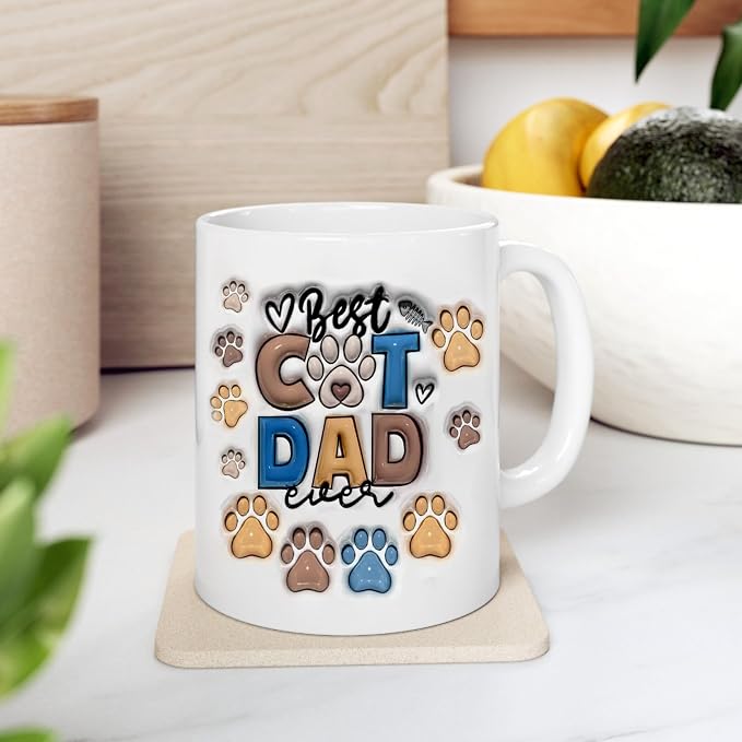 LOVELYPOD Custom Best Cat Dad Mug with Cats Names, Father's Day Gifts for Cat Dad, Personalized Cats Mugs, Father's Day Mug - Image 4
