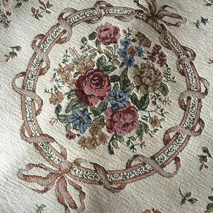 Non-Shedding Living Room Bedroom Accent Rug Rustic Floral Cotton Area Rugs Carpet, 6′6″ × 9′6″, Euro Romance - Image 5